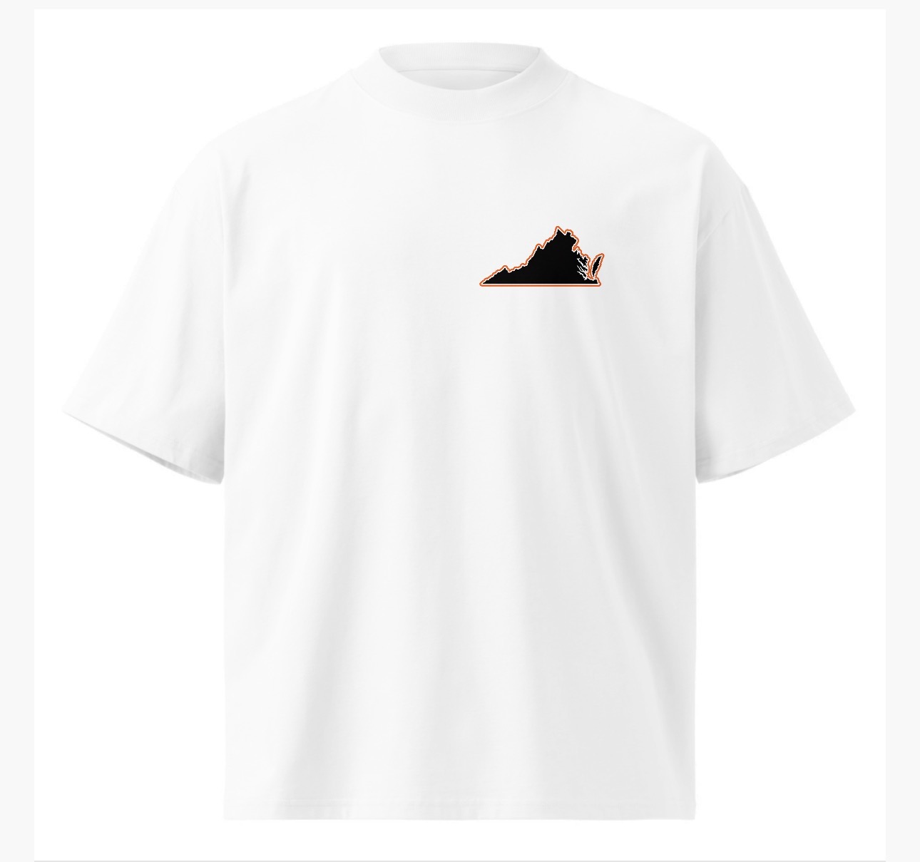 Virginia V Monogram Pattern T-Shirt — white, front
