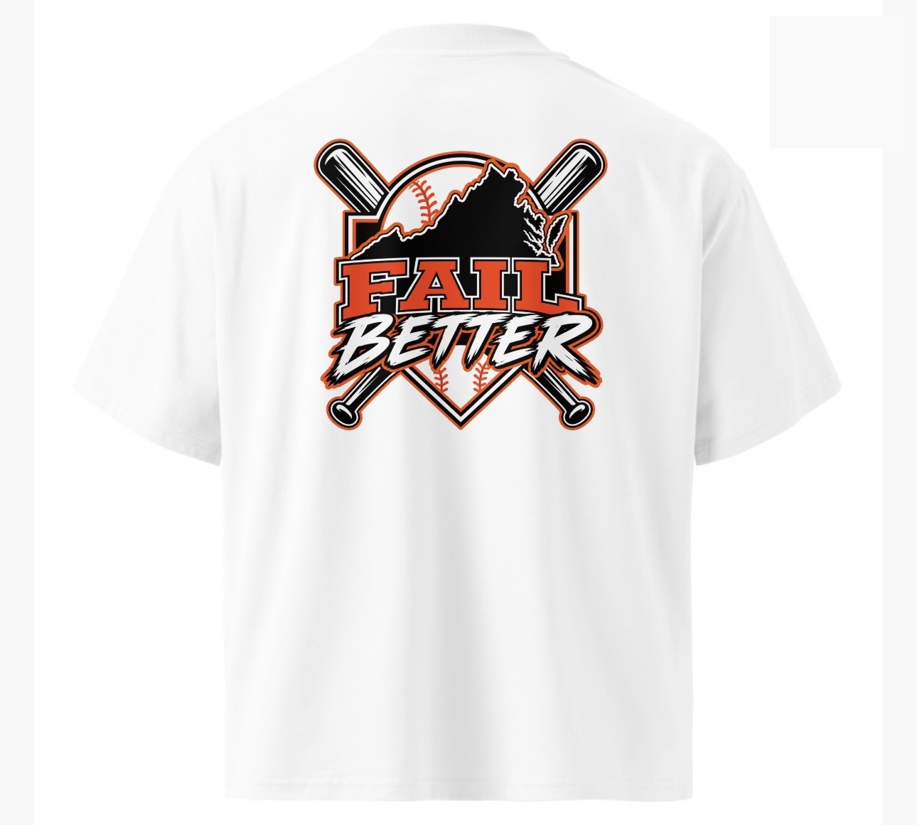 V + Fail Better T-Shirt — white, back