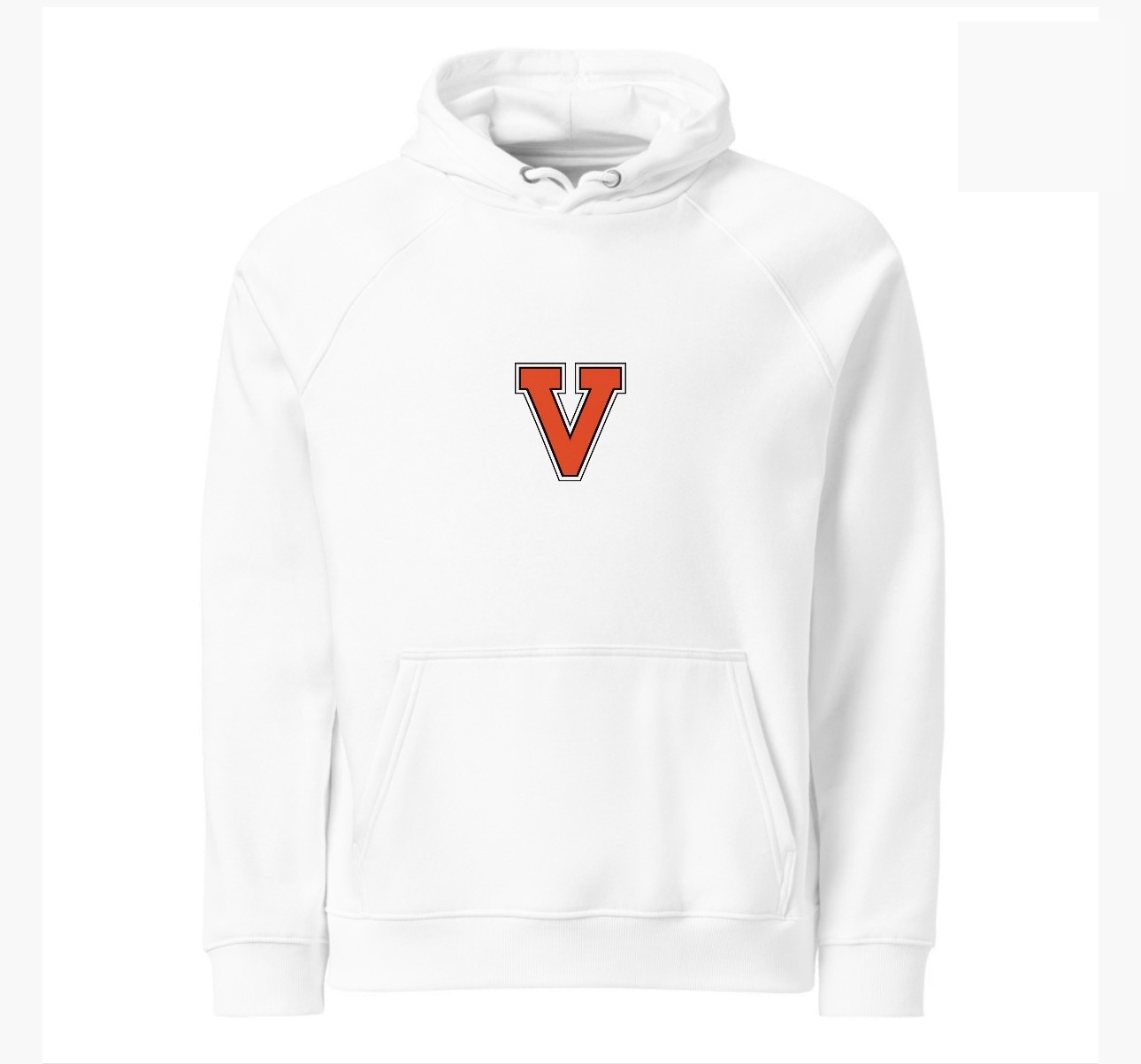 V + Fail Better Hoodie — white, front
