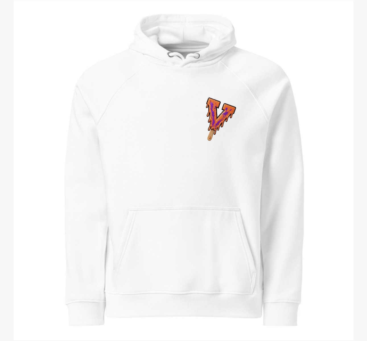 Ballin' Livin' Splatter Hoodie — white, front