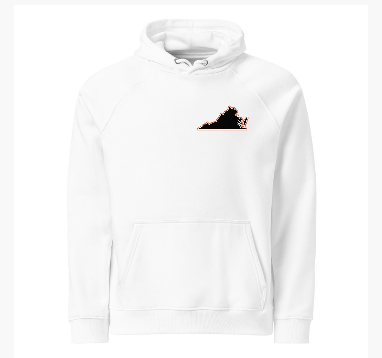 Virginia V Monogram Pattern Hoodie — white, front