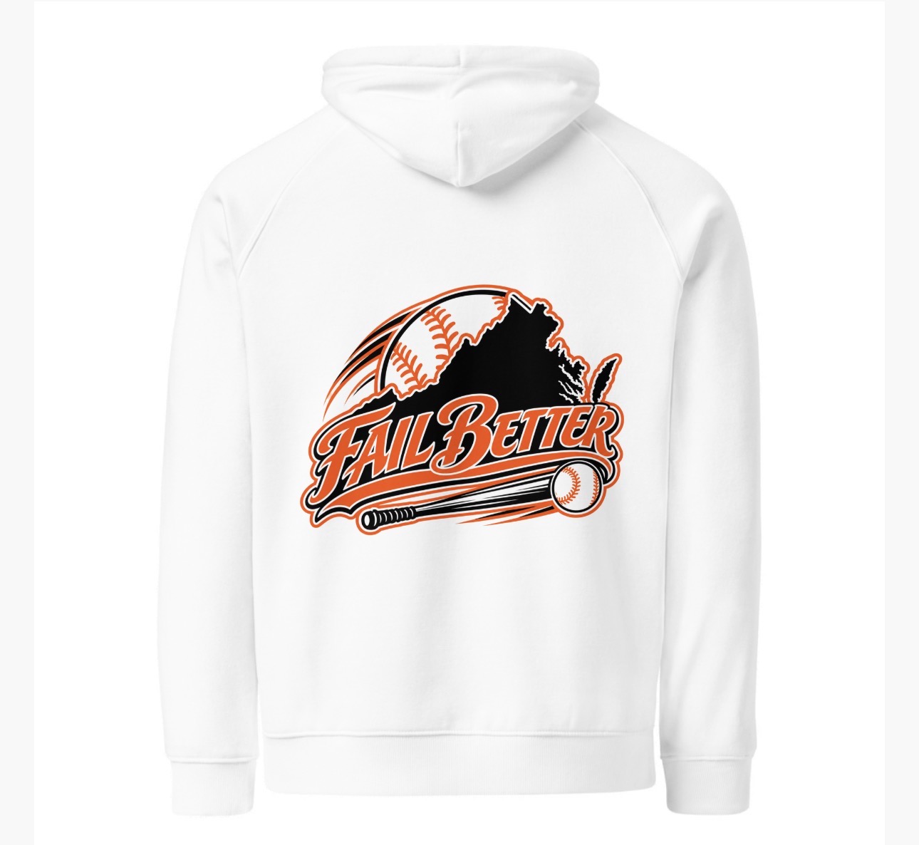 V + Virginia Fail Better Hoodie — white, back