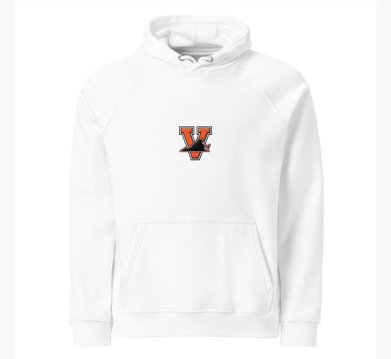 V + Virginia Fail Better Hoodie — white, front