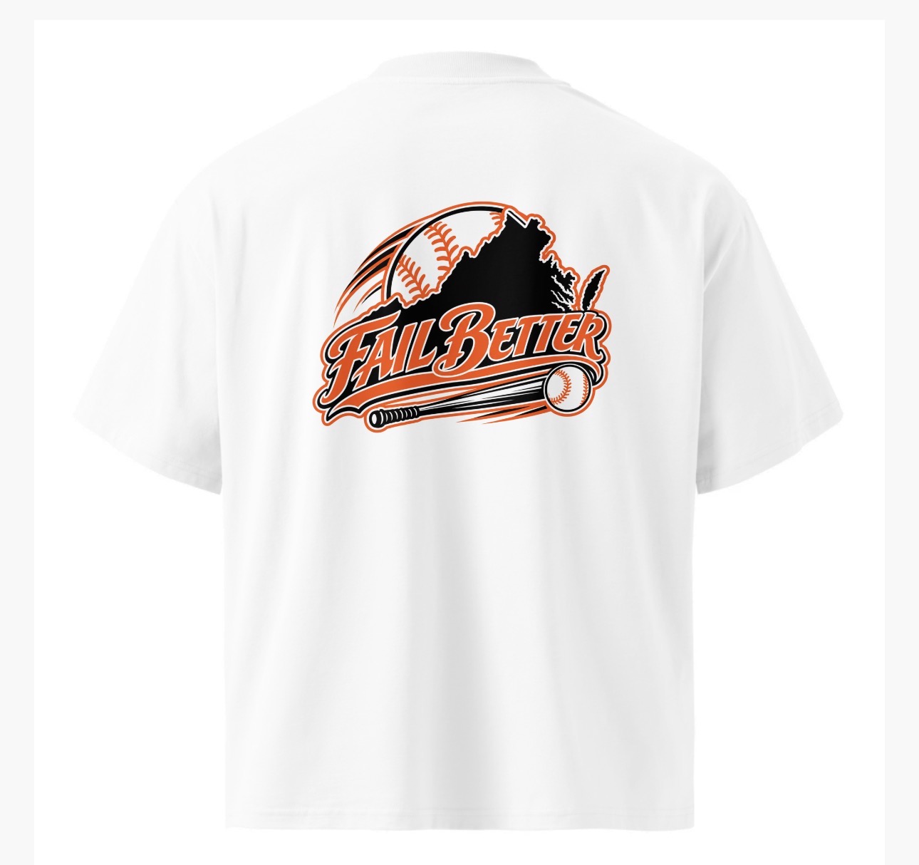 V + Virginia Fail Better T-Shirt — white, back