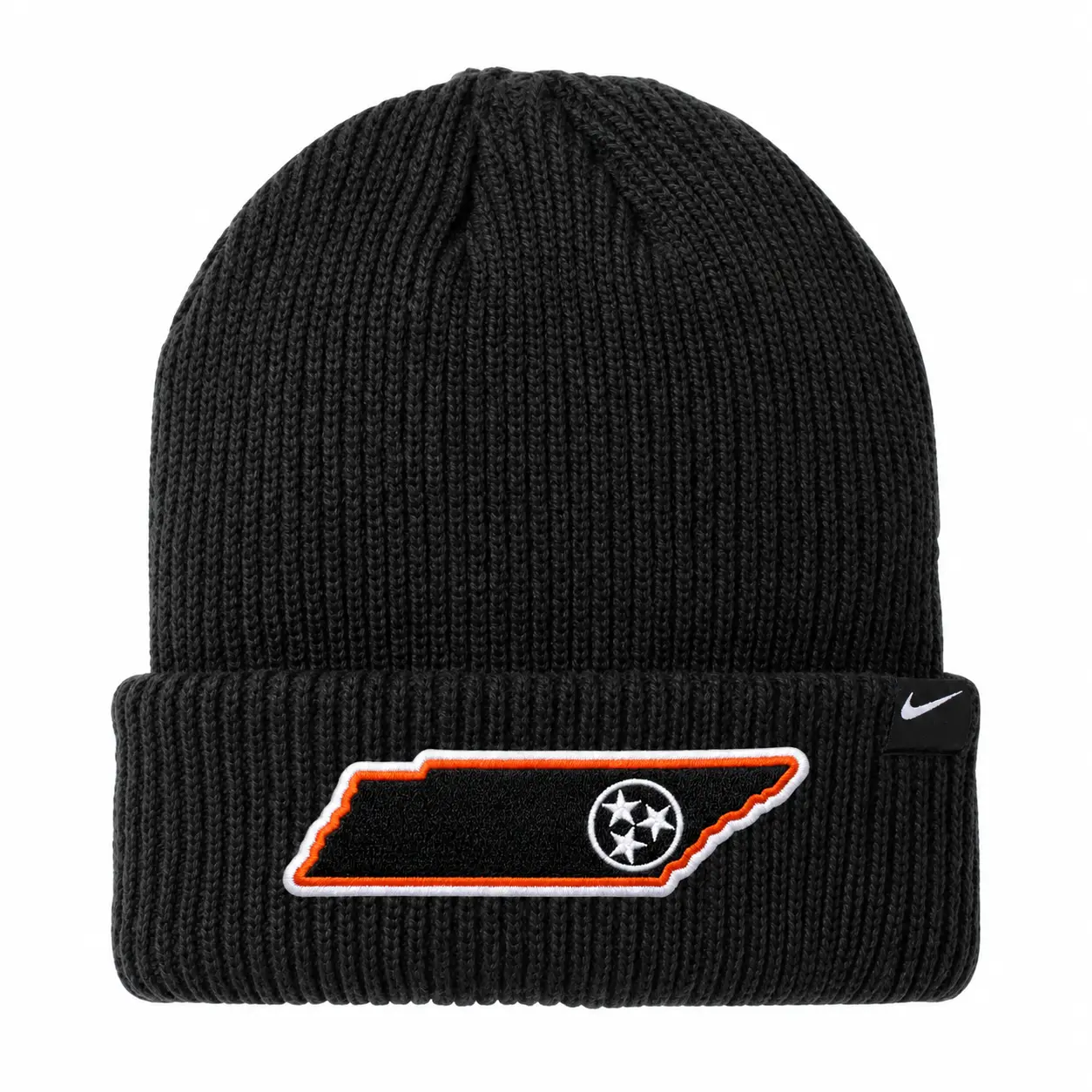 Black Nike Terra beanie with Tennessee three-star patch