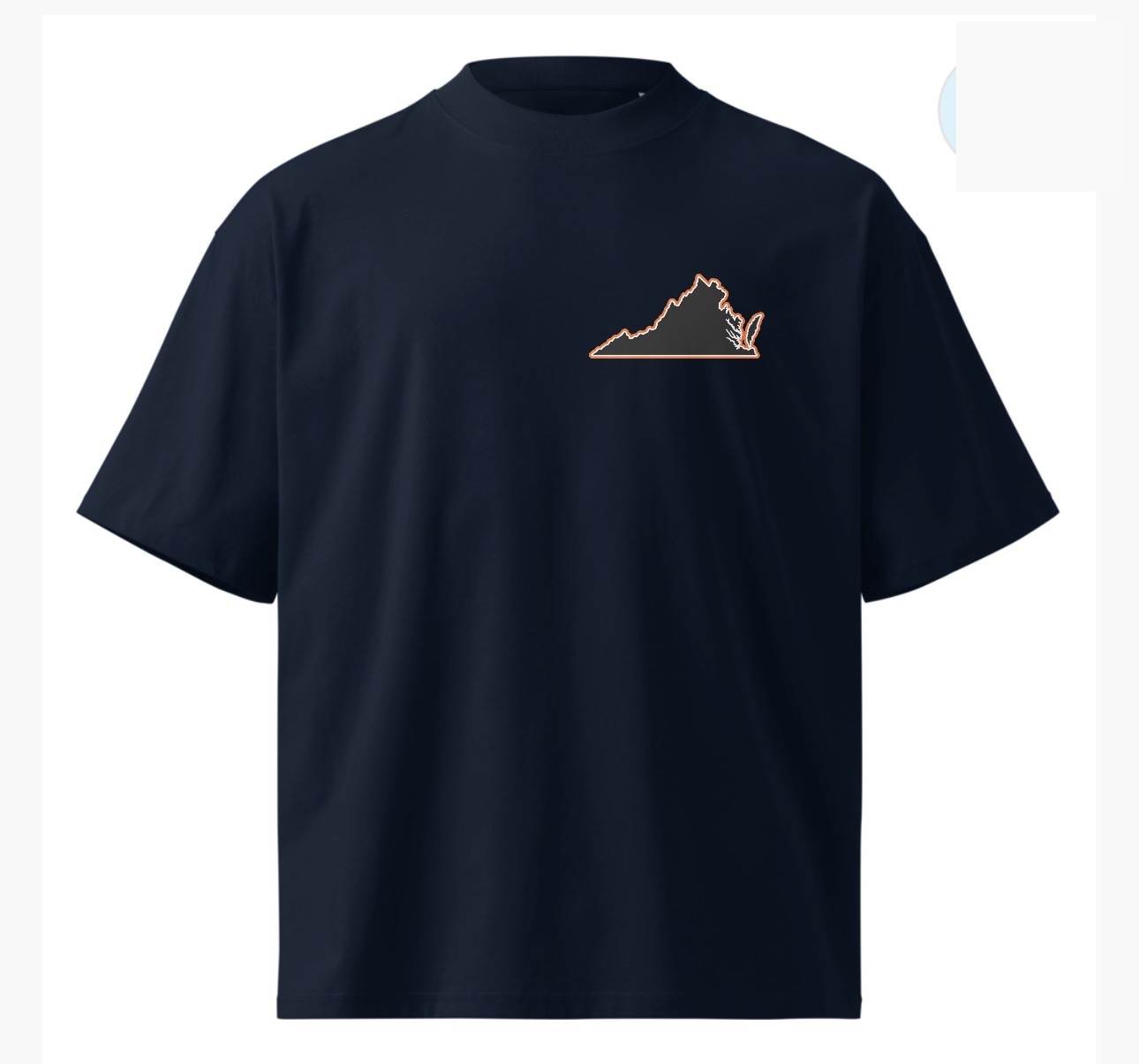 Virginia Outline T-Shirt — black, front