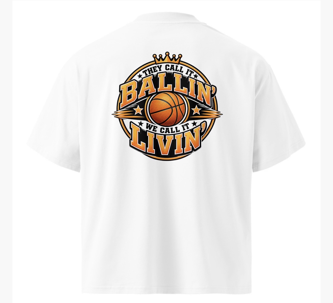 Ballin' Livin' Classic Tee — white, back