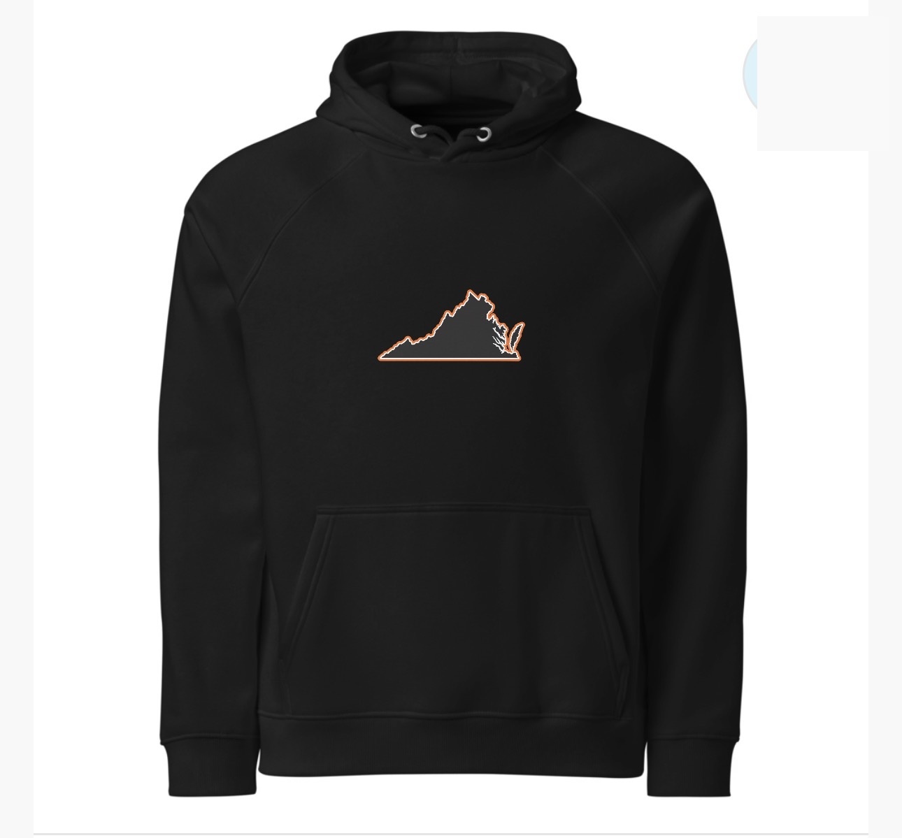 Virginia + Fail Better Hoodie — black, front