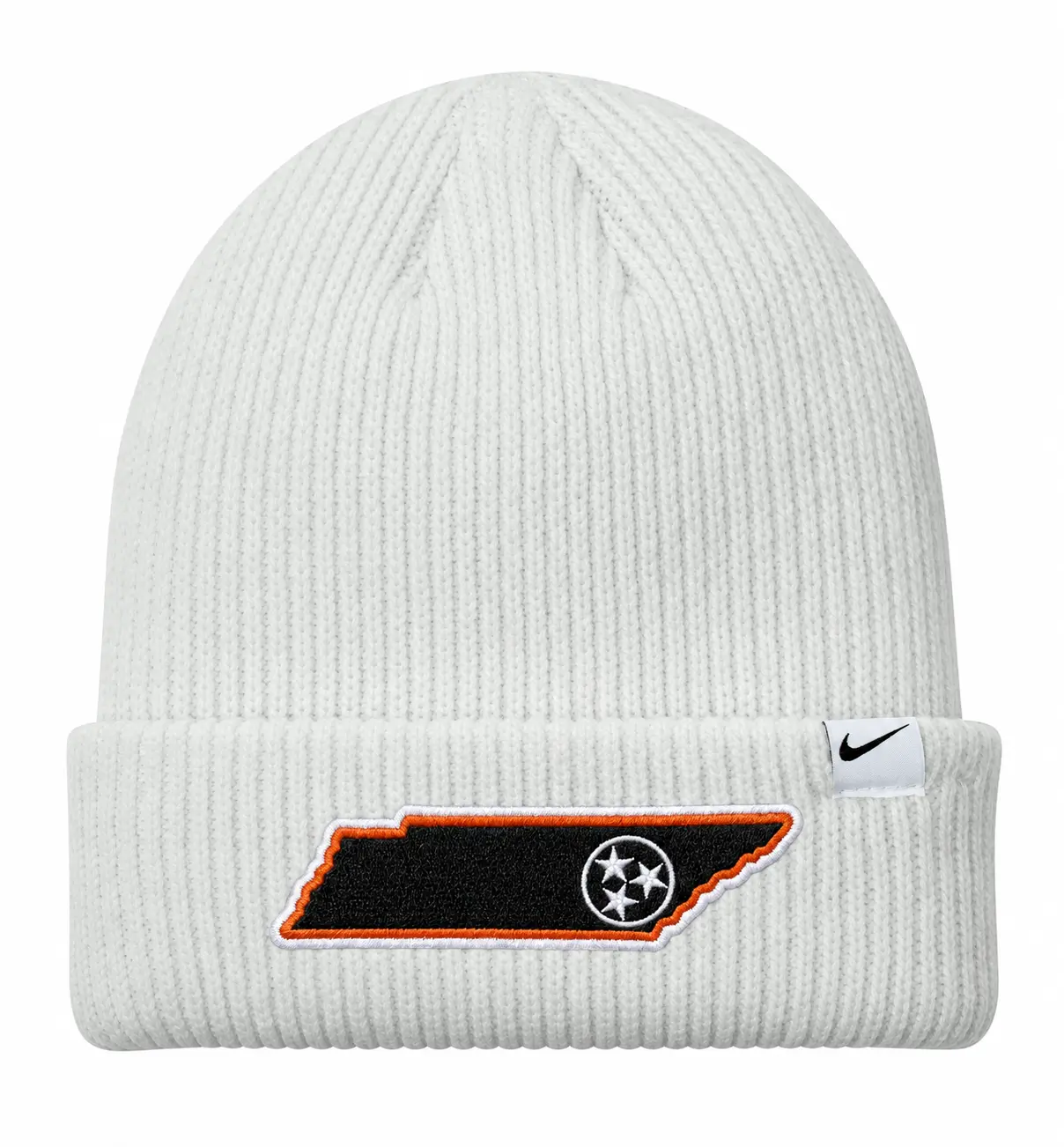 Summit White Nike Terra beanie with Tennessee three-star patch