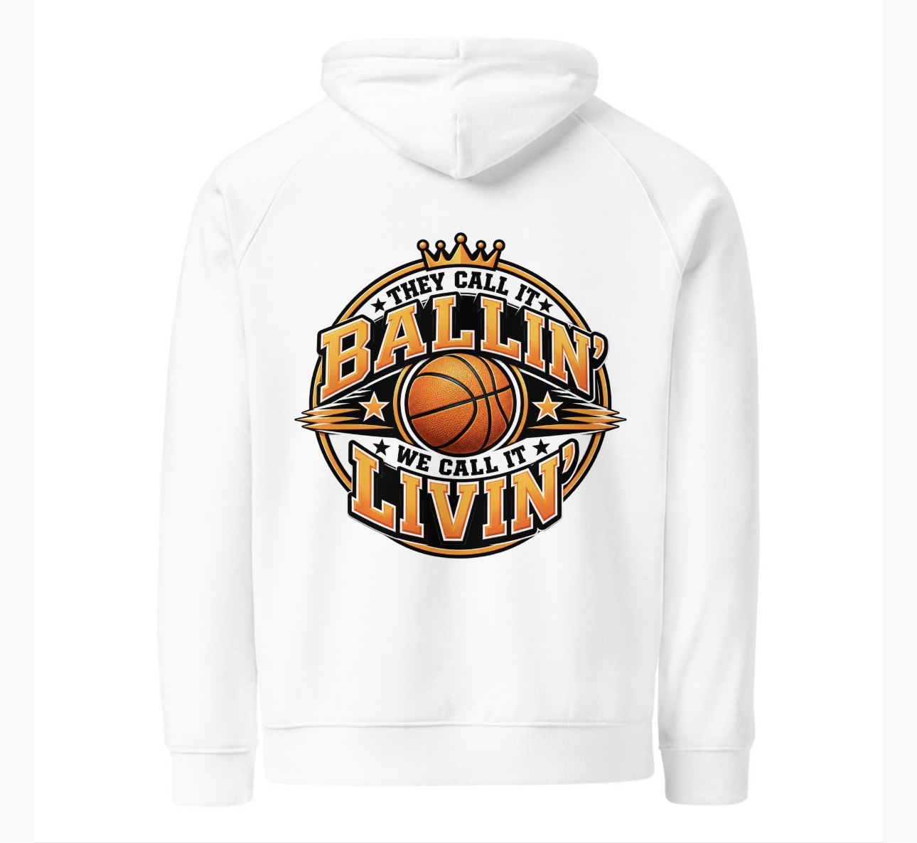 Ballin' Livin' Classic Hoodie — white, back